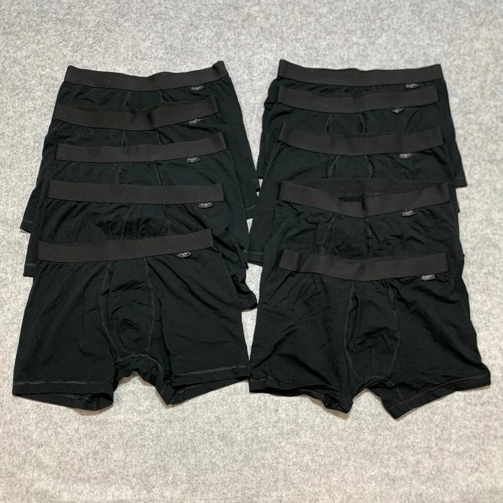 New Goodfellow & Co Mens 10 Pack Black Boxer Briefs Size Medium Cotton Spandex